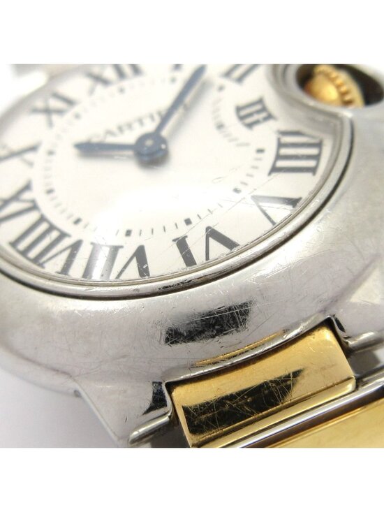 Cartier Watch Baron Blue SM SS 18k Yellow Gold Silver main image 12